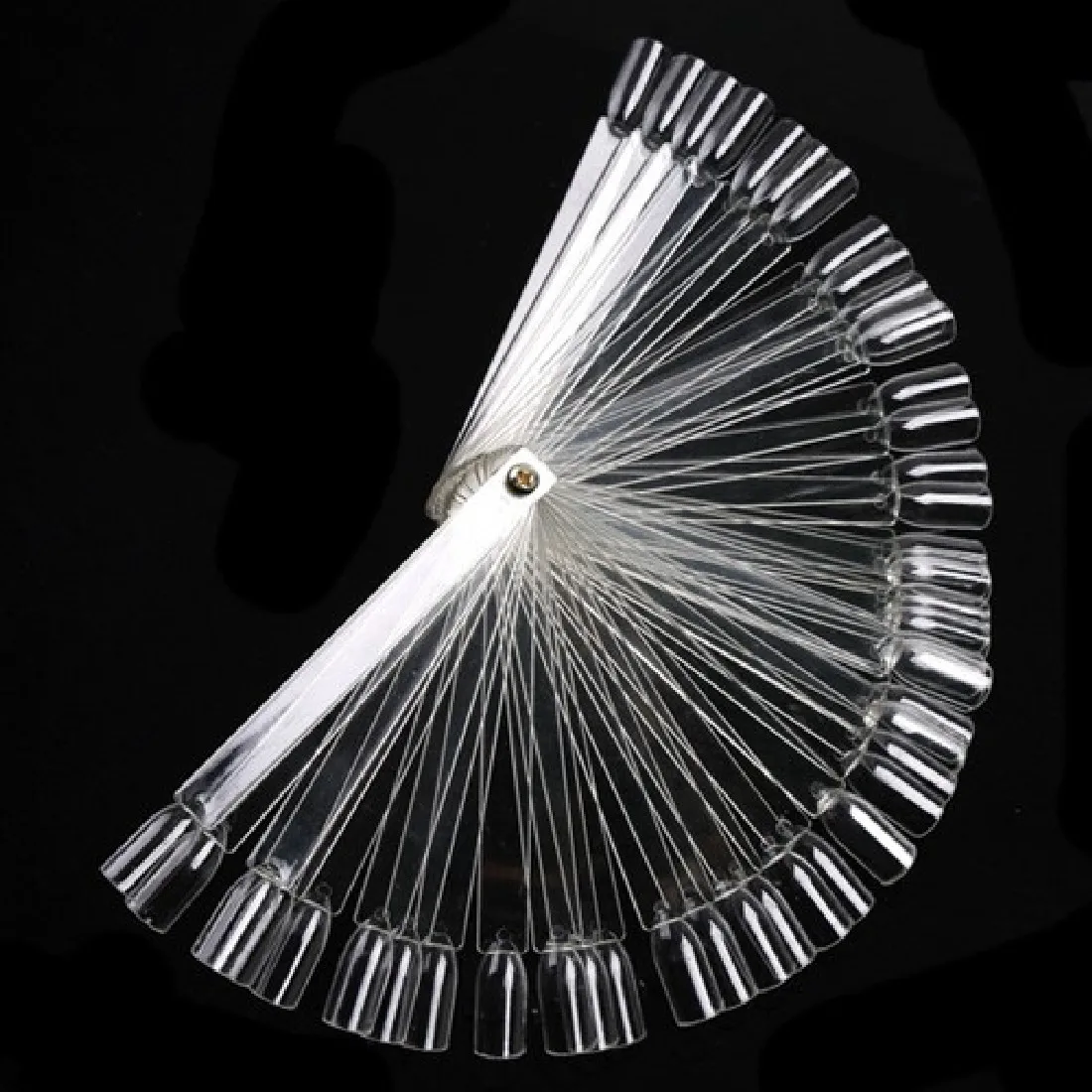 2016 fashion False Clear Nail Art Tips Board Sticks Polish Display Fan Practice Tool 50pcs set