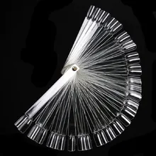 2016 fashion False Clear Nail Art Tips Board Sticks Polish Display Fan Practice Tool 50pcs set