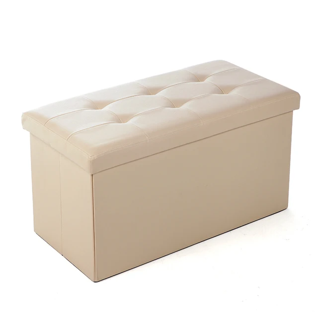 Popular Folding Storage Ottoman With Diamond Foldable Storage Pouf