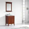 Transitional Oak Wood Bathroom Make Up Bath Vanity with Marble Counter