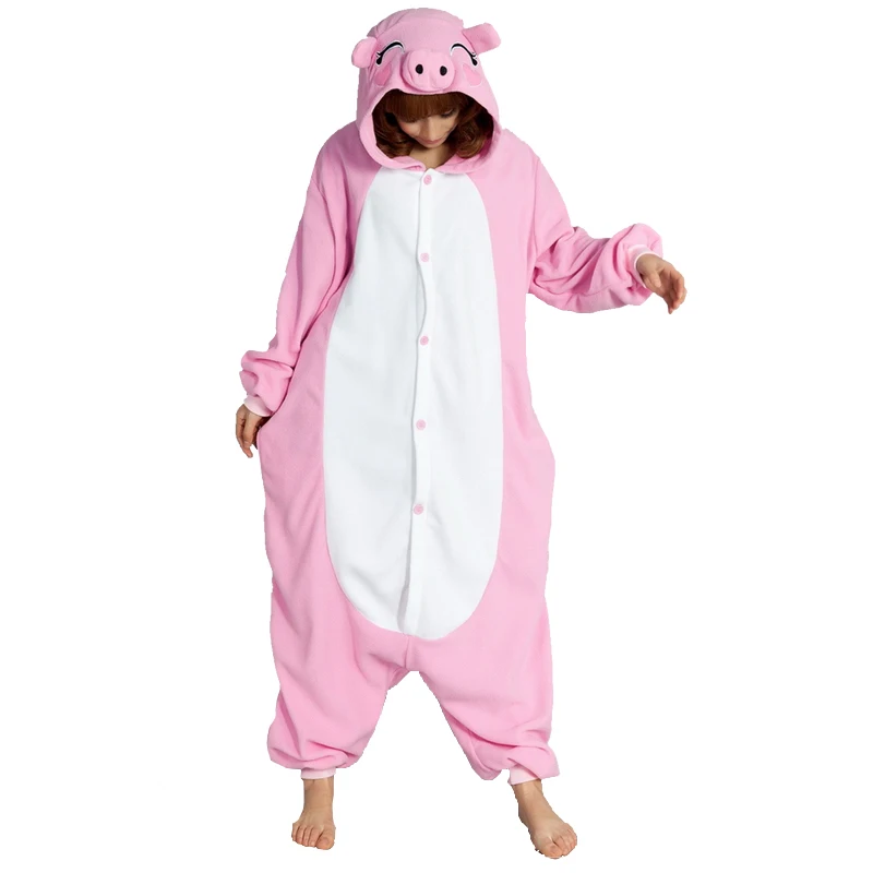 

Pink Pig Pajamas Polar Fleece Fabric Costume dress