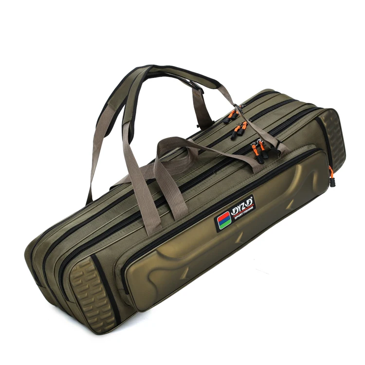 

80cm green waterproof fishing rod bag canvas fishing tackle bag spacious capacity fishing bag