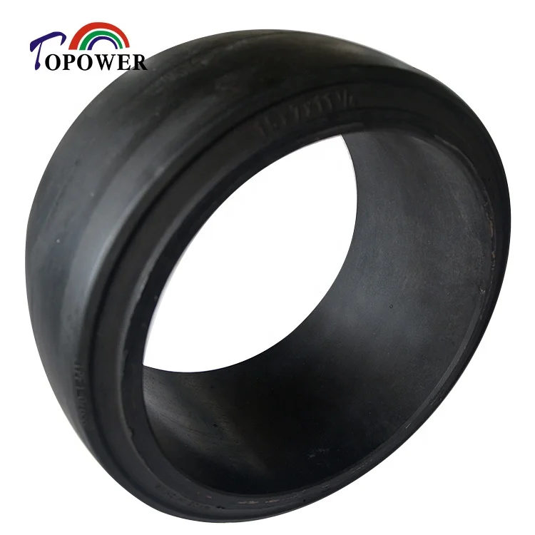 

Topower Brand press on solid tire 15x7x11 1/4 with smooth pattern 15*7*11 1/4, White grey black