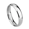 A Pair Of Silver Ring Plain Dome High Polished Wedding Band Couple Ring
