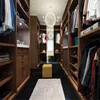 Open walk-in closet with dressing table, customizable