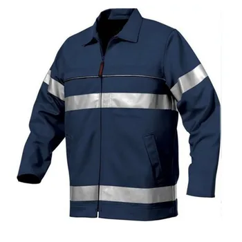 Hottest Navy blue quilted reflective cotton jacket Safety work jacket ...