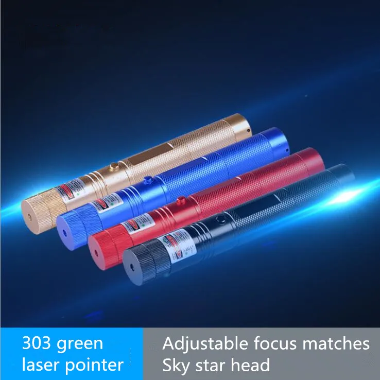 high power laser pointer 303 301 Pointers Adjustable Focus Burning Match Lazer Pen Green Red Blue Violet Free Battery & Charger