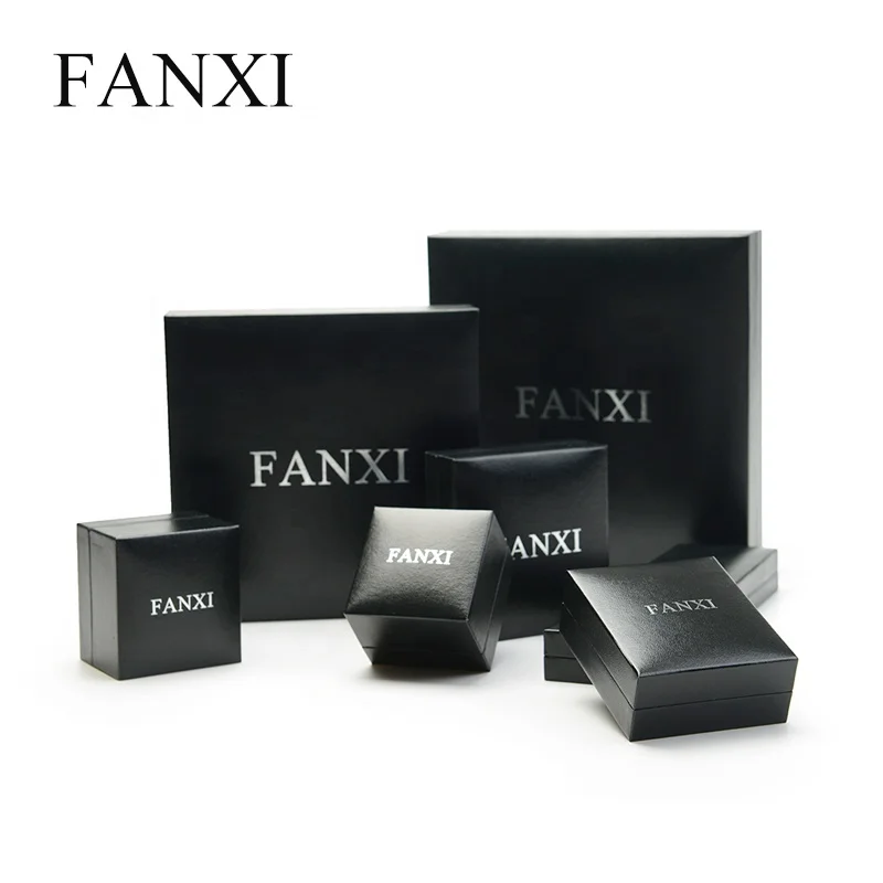 

FANXI factory wholesale custom logo foam inserts large earring jewelry packaging box for jewelry, Black