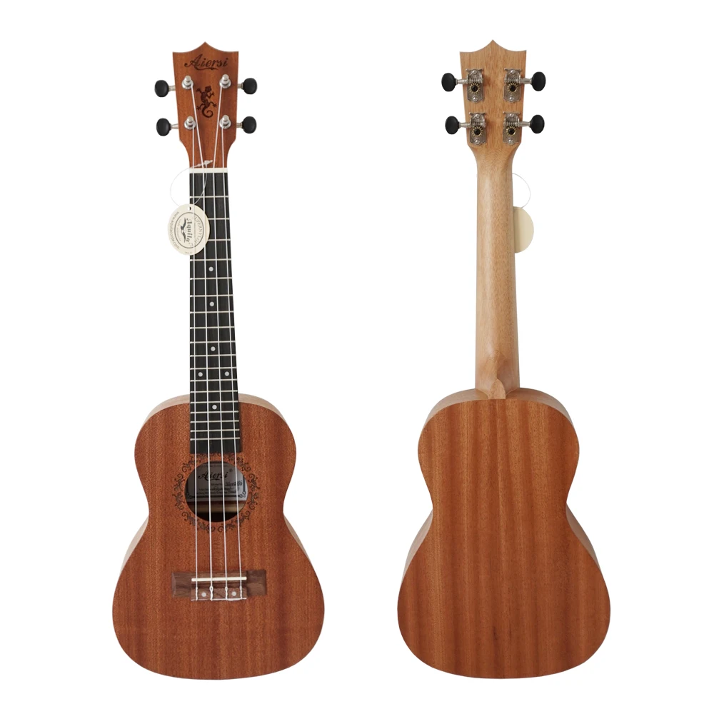 

Custom price OEM ODM Aiersi Brand  Ukulele Concert Mahogany Ukelele travel hawaii guitar string instrument for sale