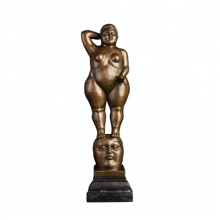 

ArtsHom DS-286 Bronze Famous Relicate art style famous fernando botero bronze fat woman and man sculpture for Home Decoration