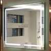 CE UL High Quality Square Led Bathroom Mirror with Clock from China Manufacturer