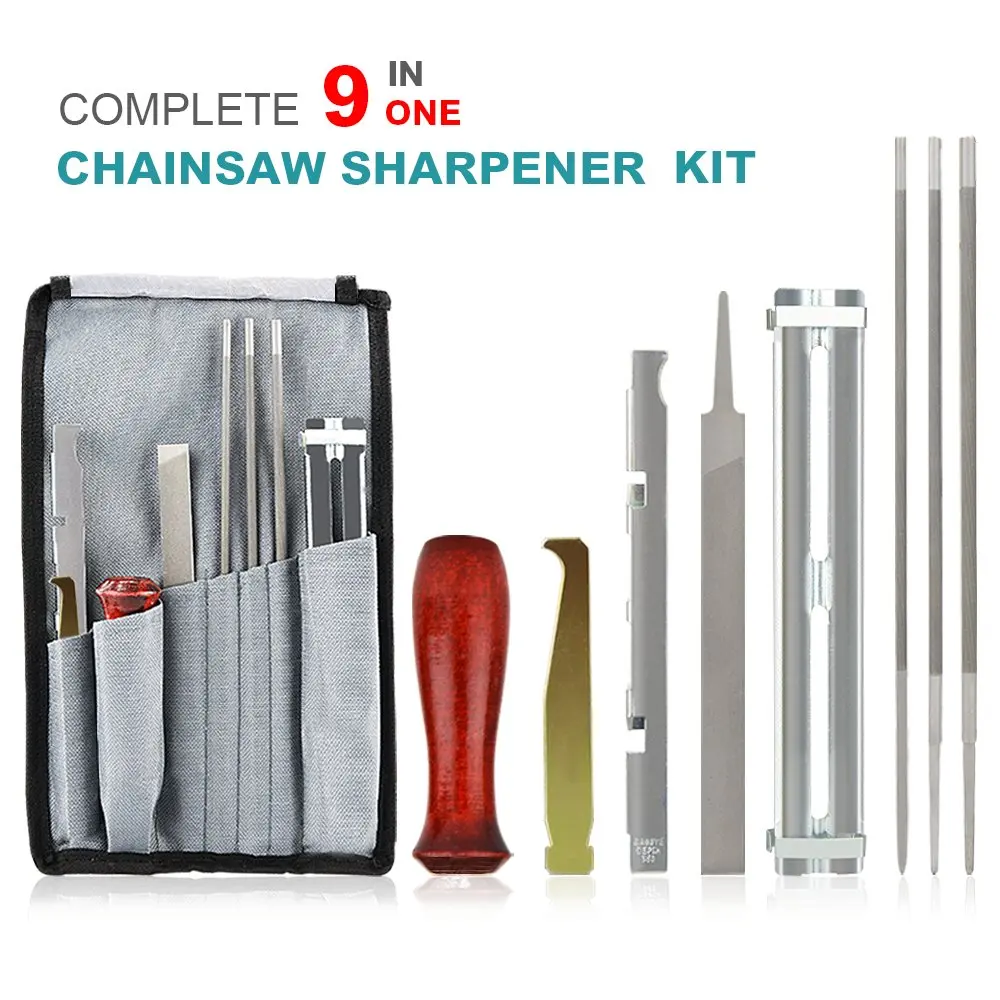 Wadoy Chainsaw Sharpener File Kit Includes 3 Round Files Sizes 5/32 3/