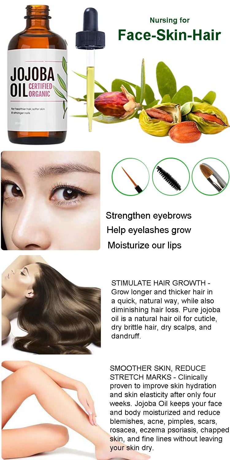 Private Label Natural Pure Hair Argan Oil 30ml Organic Jojoba Oil For Face Lips Cuticles Beard