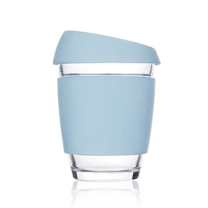 New Style Wholesale Custom Logo Printed Eco Friendly Silicone Glass Coffee Cups