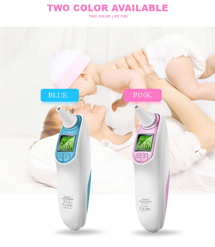 SZKIA 2 function in 1 electronic digital ear infrared thermometer / dual ear forehead thermometerlcd digital thermometer