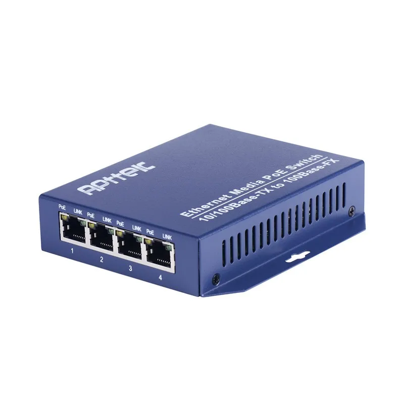 OEM Six ports10M 100M RJ 45  poe fiber optic network switch with mavell chipset