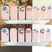 Rad white Cartoon cat child Nail Arts Nail Sticker Waterproof Nail Decal Sticker Gel Polish French