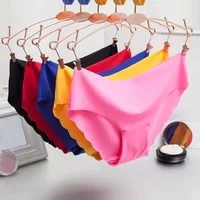 

Factory price ice silk Seamless private label women underwear Safety Quick Dry girls fancy pantis