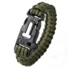 Knife 9" cord Bracelet with Compass Flint Fire Starter Whistle
