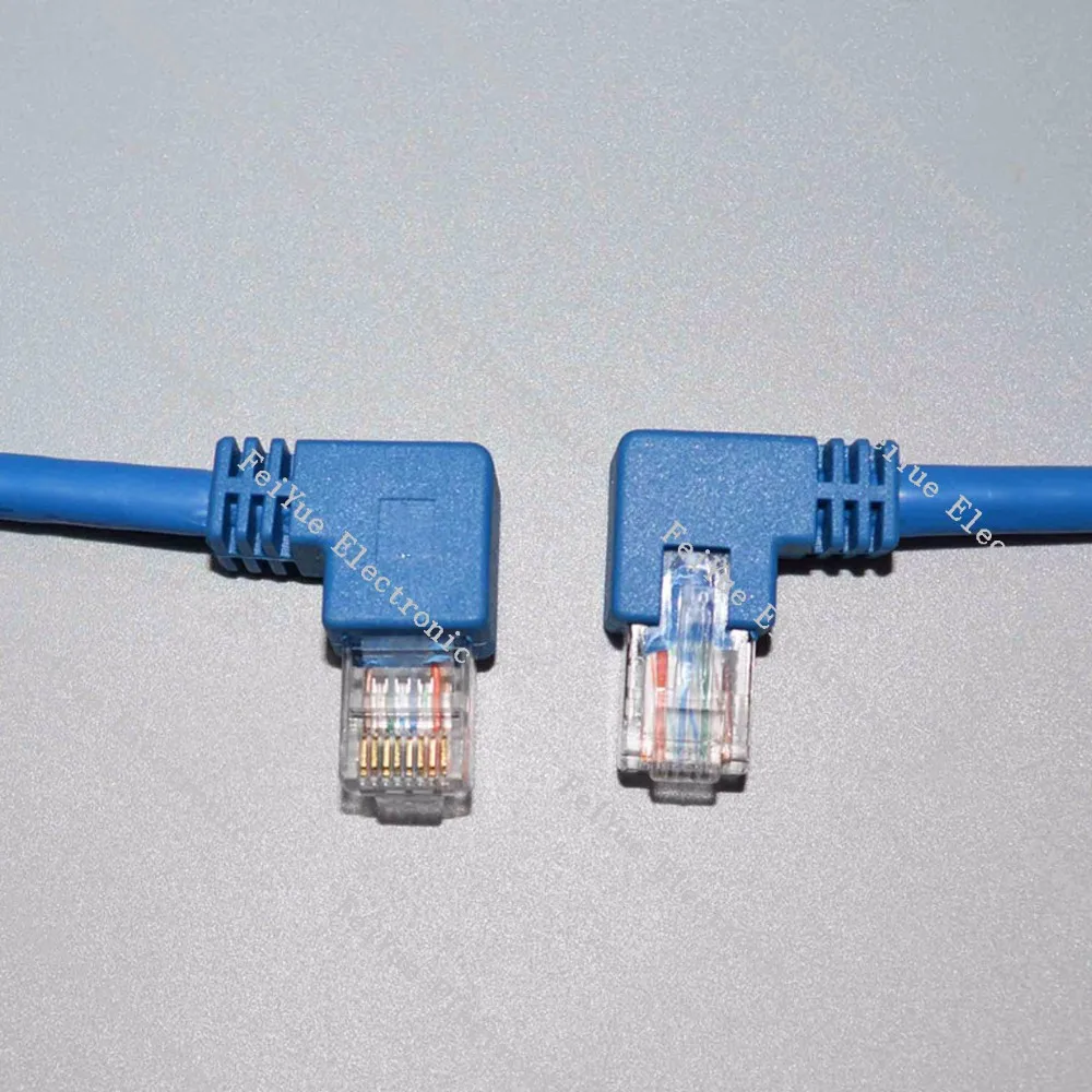 Rj45 Network Cable Right Angle To Left Angle Male/male 90degree Cat6