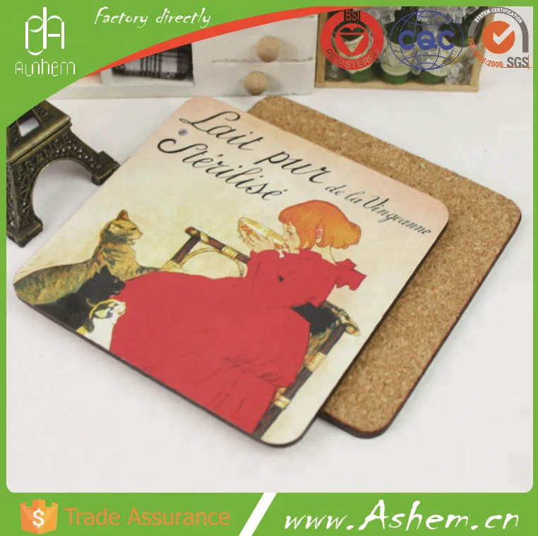 
Hot sell wine coaster cork coaster cork wine coaster for bar with customer design, IC-077 