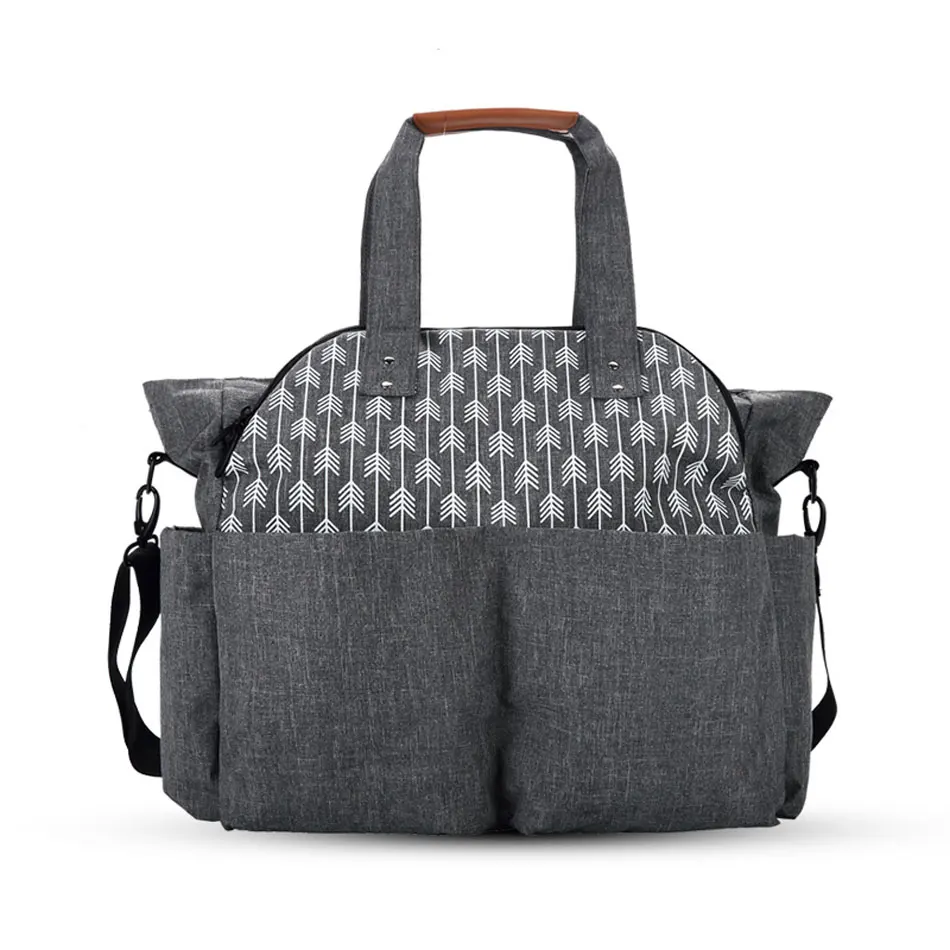 

fashion waterproof diaper tote bag baby stroller bag multifunction adult baby diaper bag, Grey