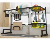 

Top Quality Amazon Fast Seller Double Layer Kitchen Dishes Draining Rack