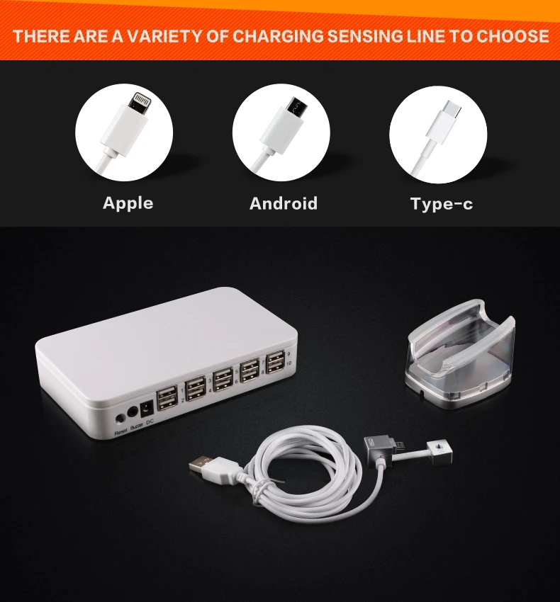 10 Ports Anti Theft Security Devices With Charging Alarm For Oppo
