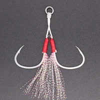 

Assist Hook High Carbon Steel Hook Jig With 8 Braided PE line and Feather Saltwater Fishing Hooks