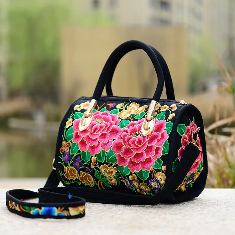 

custom china boho style embroidery floral pattern tote bag wholesale handbags, Black,brown,white,all kinds of pattern