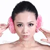 CX-EM-03K High Quality Rosette Heated Real Rex Rabbit Fur Earmuff