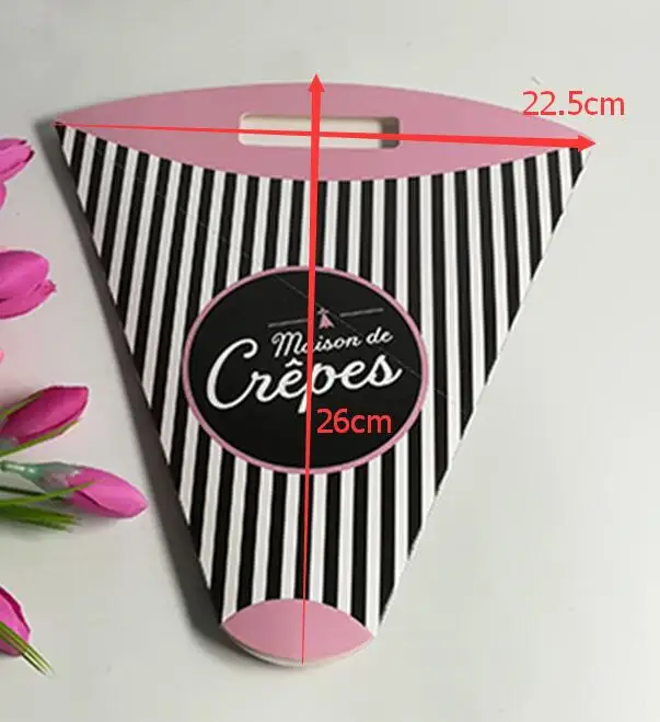 Food Grade Disposable French Take Away Paper Crepe Cone Paper Cone