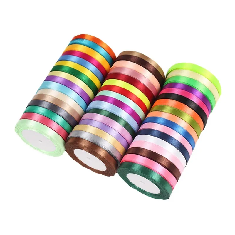 

Gift packing party wedding decorative wholesale 3/8 inch 10mm thin single face satin ribbon, 196 colors