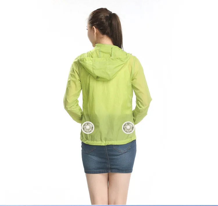 

Fan cooling clothes men women coat quick drying uv windbreaker sun-protective clothing, Red, yellow, green,as your required