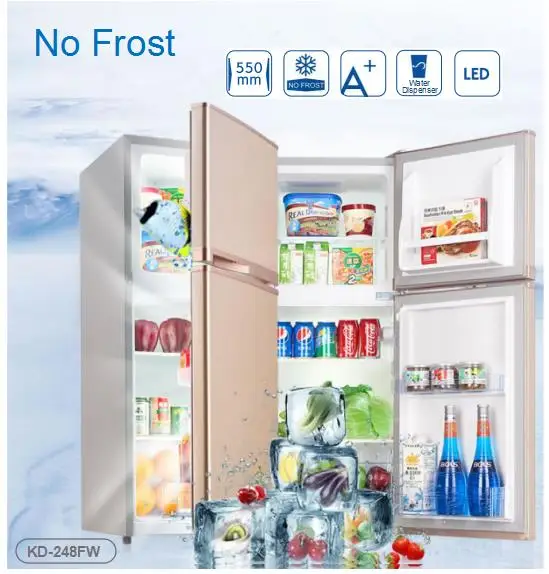 248l Double Door Free Refrigerator Boxes Domestic Half Freezer Half