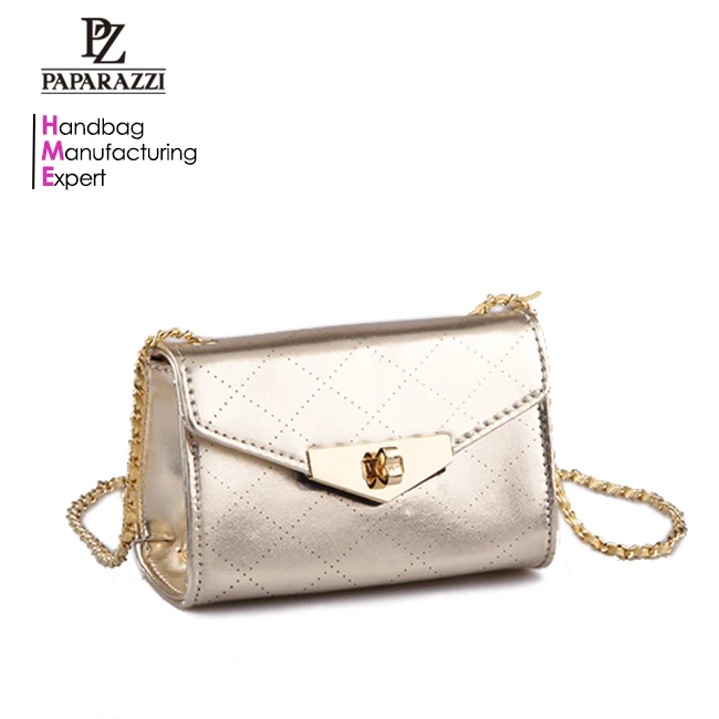 

4489-2018 High quality women clutch bag clutch evening bags with metal shoulder strap, Champagne golden color, various colors available