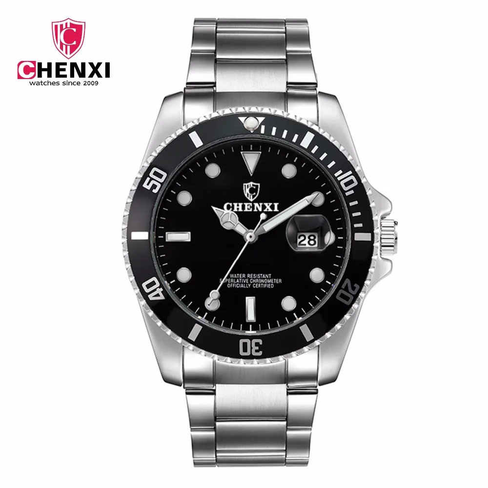 

CHENXI Fashion Luxury Date Clock Stainless Steel Band Wristwatches Men's Sports Quartz Watches relogio masculino