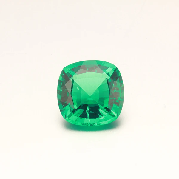 

Top quality Normal Weight synthetic emerald Gemstone cushion cut Colombia hydro-emerald, Green
