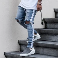 

Jeans Men Ripped Pant Mens Denim High Waist Skinny Custom Jeans