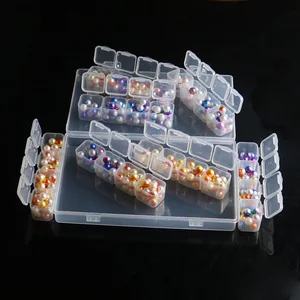 Image of 28 Slots Adjustable Plastic Storage Box Storage Boxes Box For Jewelry Diamond Embroidery Craft Bead Pill Storage Tool Case