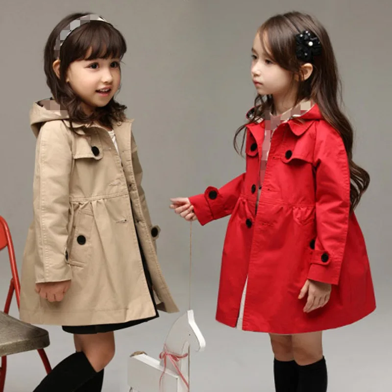 

2021 new Koreanr children's jacket gir cotton coat wholesale baby clothing girls spring children Windbreaker kids long coat