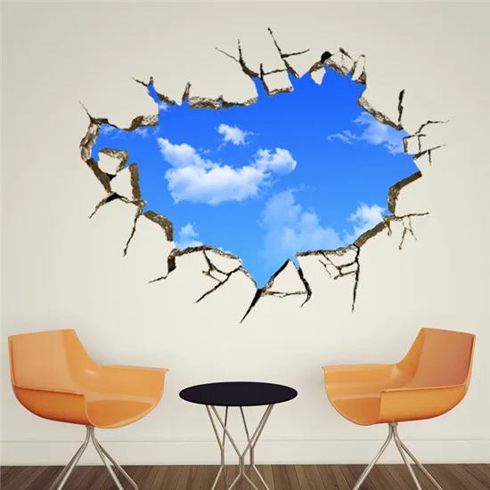 Blue Sky Clouds 3D Ceiling Wall Stickers Living Room Sofa Background Decorative Wall Sticker