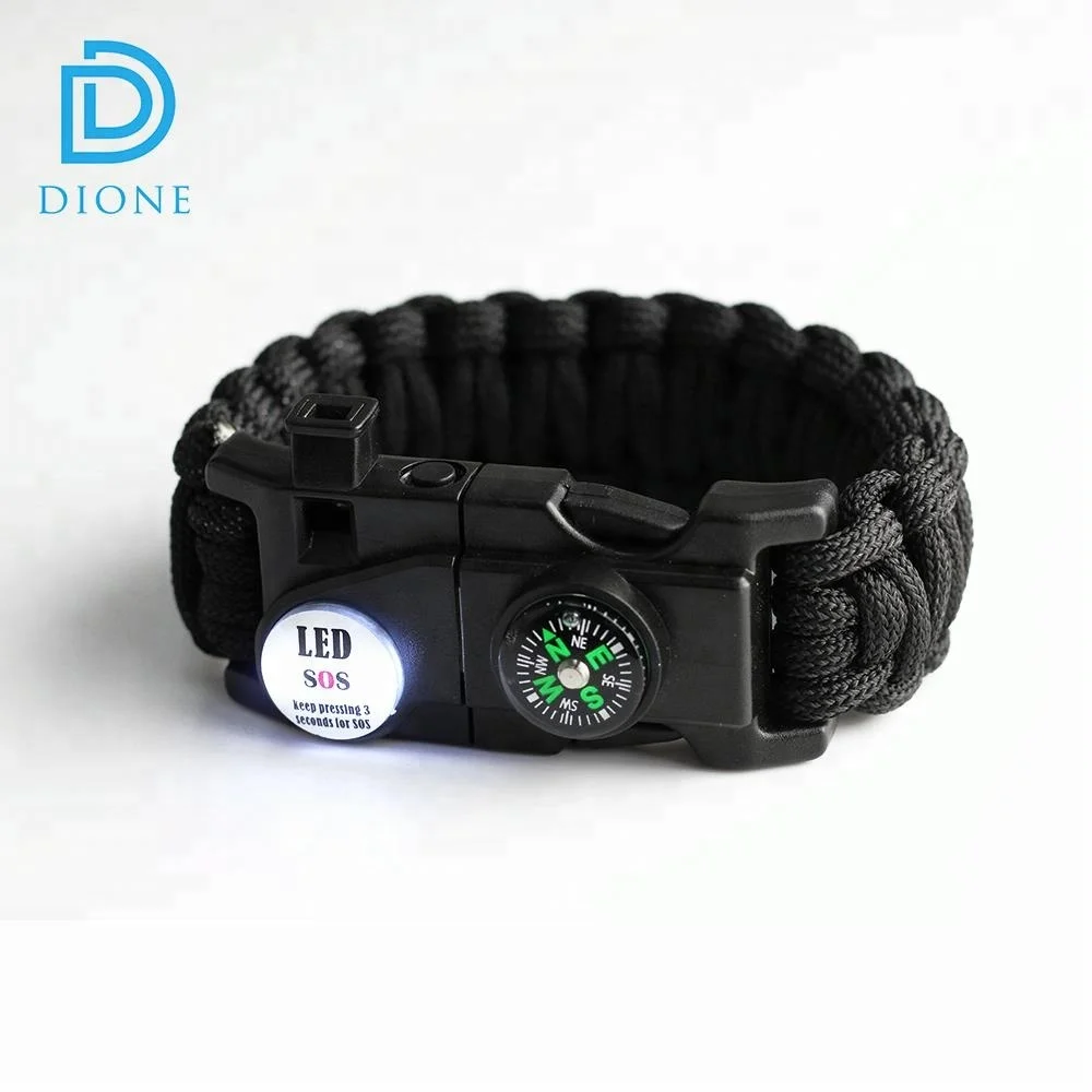 

NP-01 20 In 1 SOS Emergency LED Bracelets Paracord survival paracord bracelet for Hiking and camping, Over 200 color options