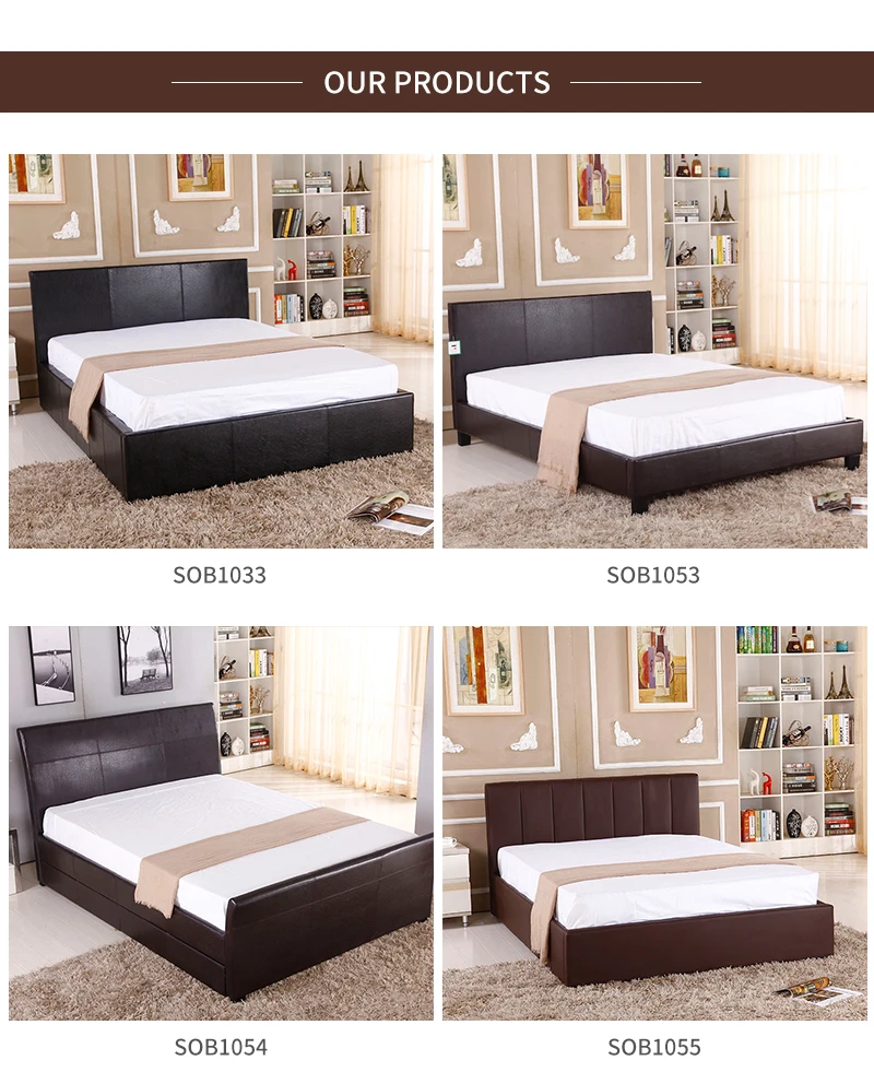 FASHION BEDROOM FURNITURE DOUBLE LEATHER BED