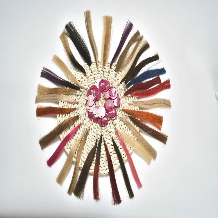 

Longxin Hair Supply: human hair colour chart, human hair strands of color ring, All color