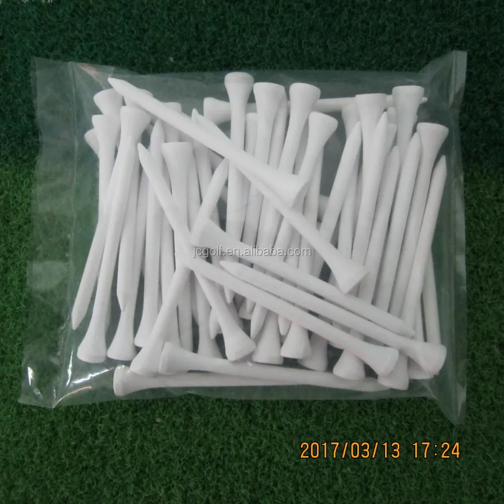 

50pcs  white wooden golf tees packed in one bag