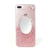 Luxury transparent glitter phone case with mirror, 3d diamond tpu phone case for iphone x cover