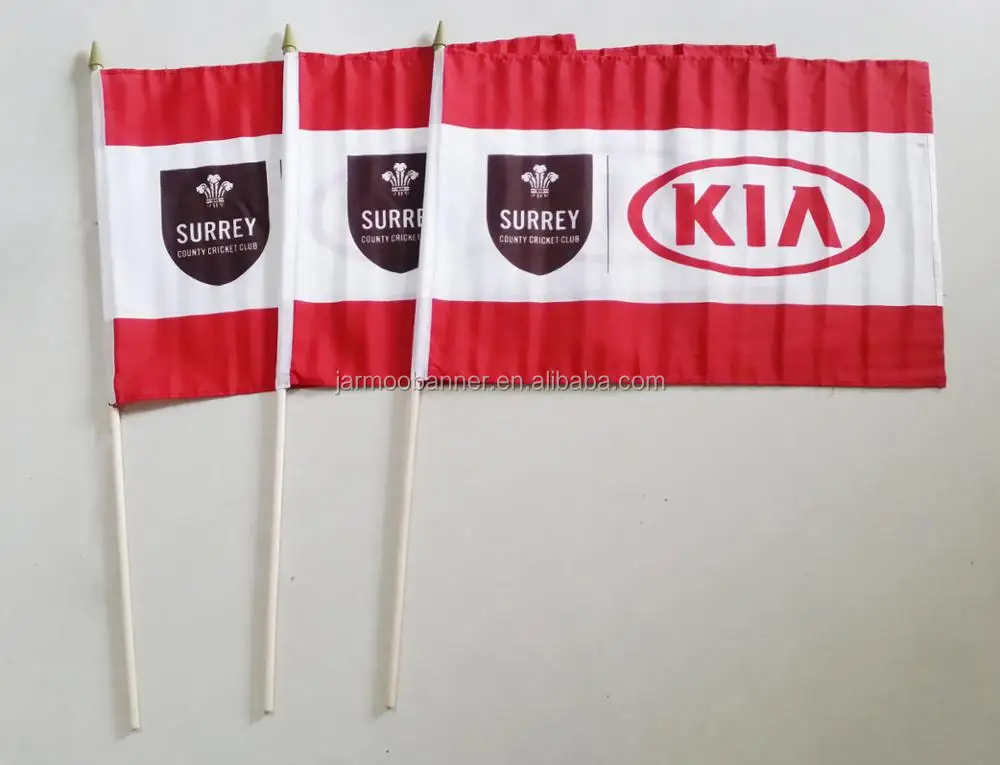Fast Delivery Hand Waving Stick Handheld Flag Custom Size Hand Held