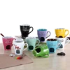 Ceramic chocolate fondue mug set tealight holder porcelain sauce melting pot dipper buffet warmer cheese fountain icecream maker