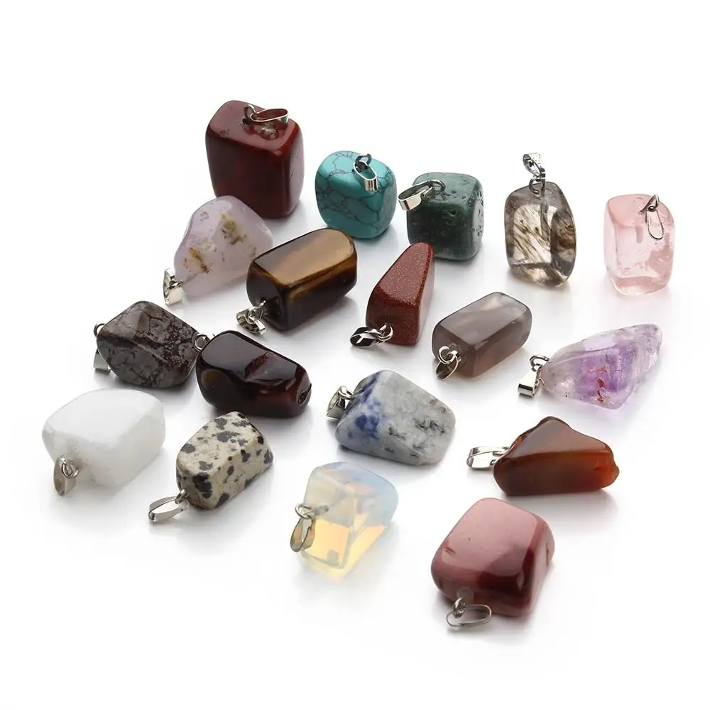 

Mix Colors Pendant Wholesale Natural Stone One Bail Floating Single stone pendant design, Mixed color
